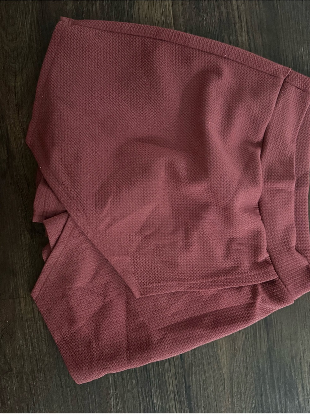 Soprano Textured High-Rise Skort in Dusty Rose